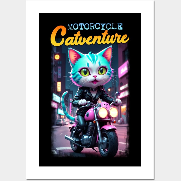 Motorcycle Catventure Wall Art by KawaiiDread